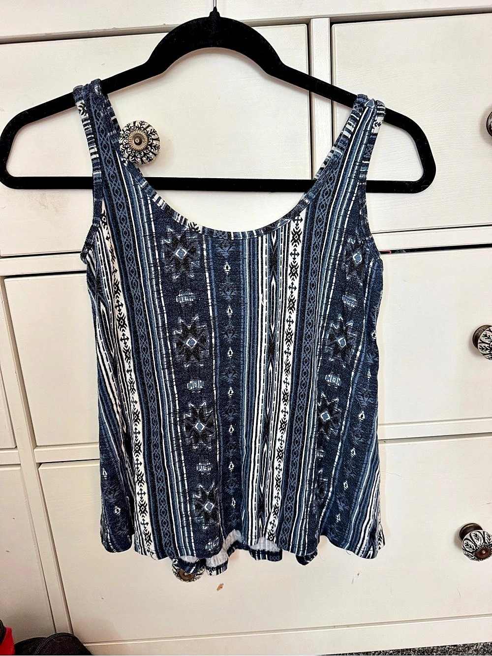 American Eagle Outfitters Women's Striped Tank Top Blue & White Like New